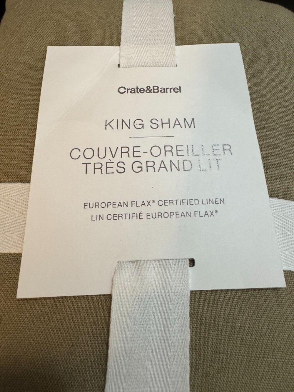 Crate&Barrel King Size Sham Pillow Cases Linen